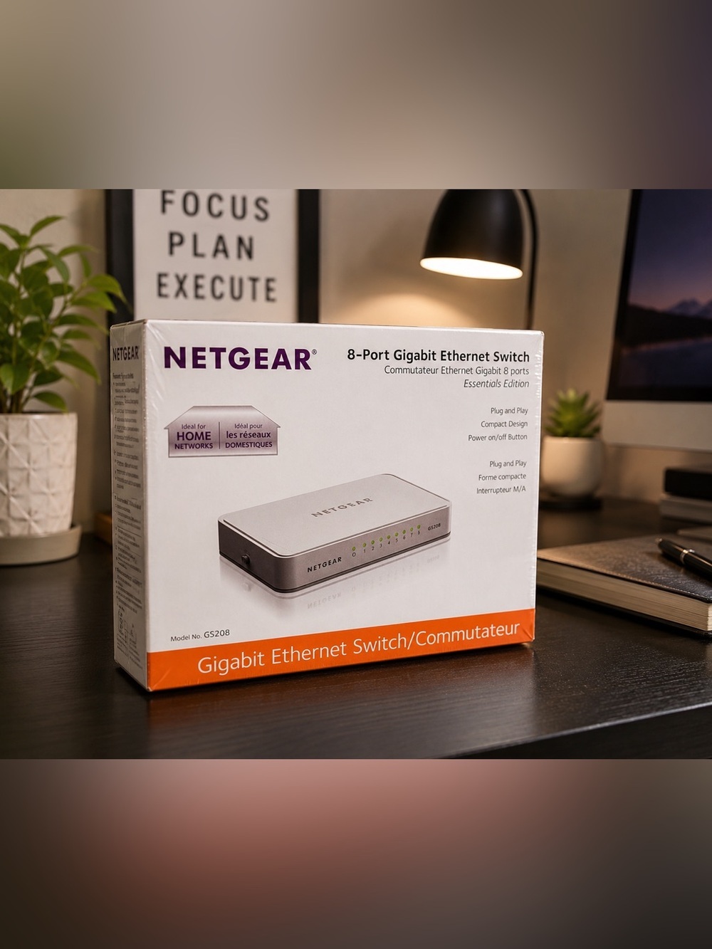 NETGEAR GS208 8-Port Gigabit Ethernet Switch | High-Speed Network Hub | NEW